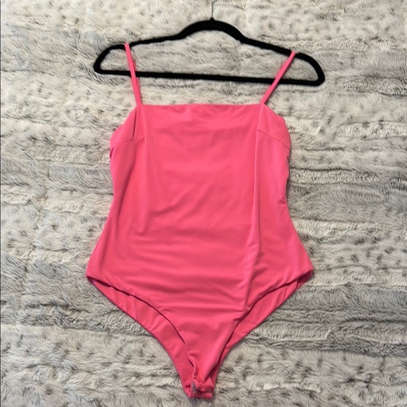 Bright Pink Bodysuit with Spaghetti Straps - Picture 1 of 2